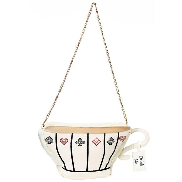 Women's Tea Cup Purse Alice in Wonderland Style Drink Me Halloween - Picture 1 of 1